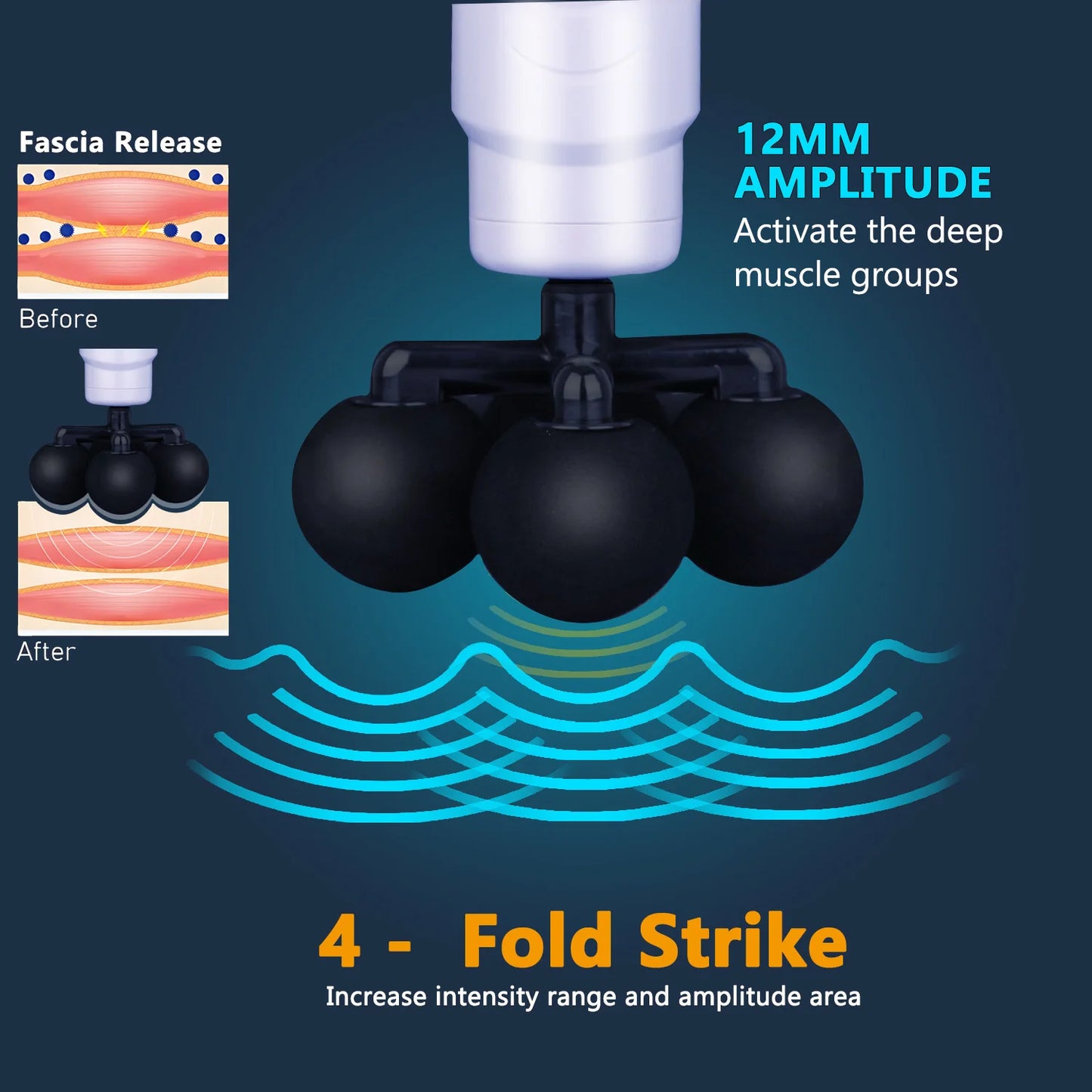 XFOX Fourfold Strike Massage Gun Variable Frequency Massager