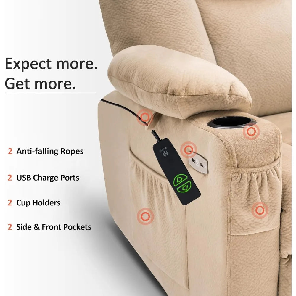 DAFIFY Power Lift Recliner Chair USB Ports Cup Holders