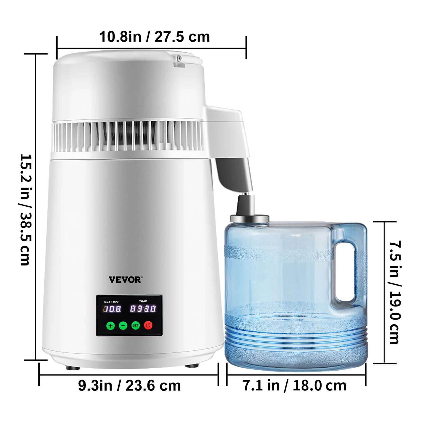 SucceBuy Water Distiller Purifier With Touch Screen Control