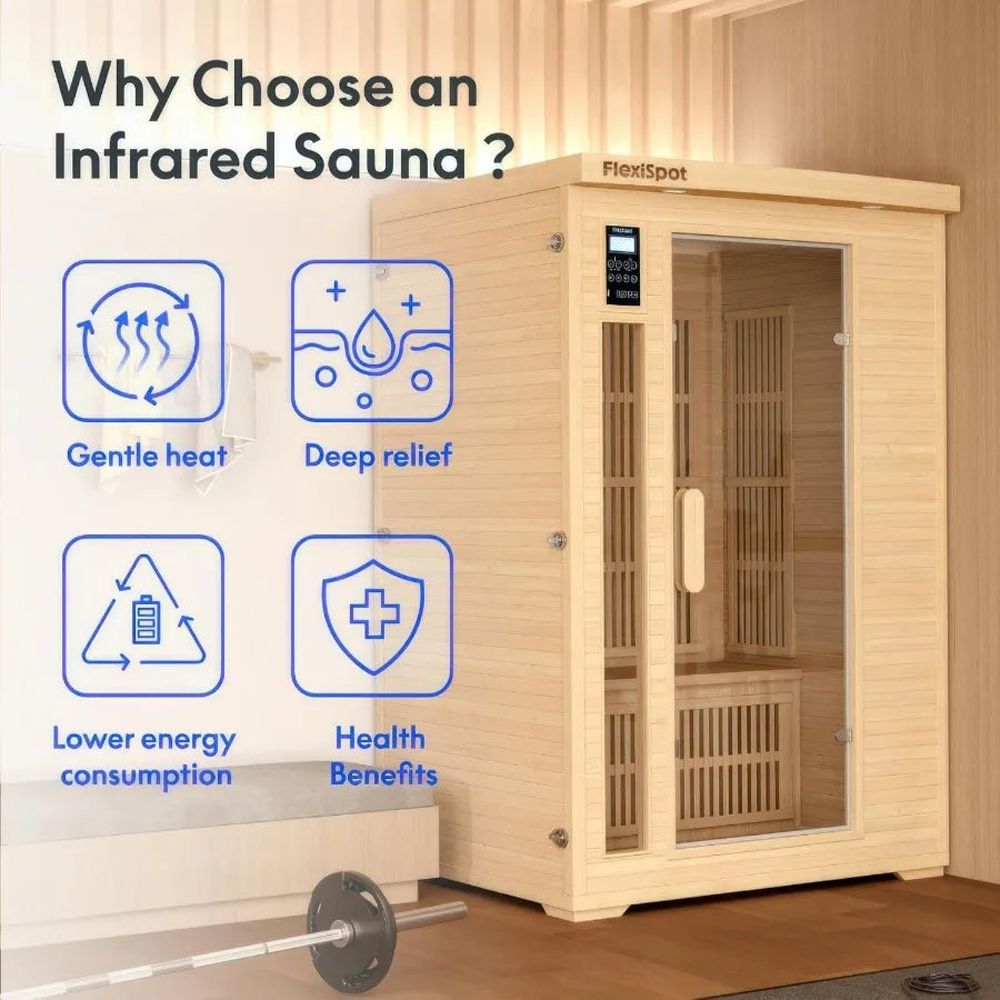 Luxurious Infrared Sauna Room for Two with Bluetooth Control