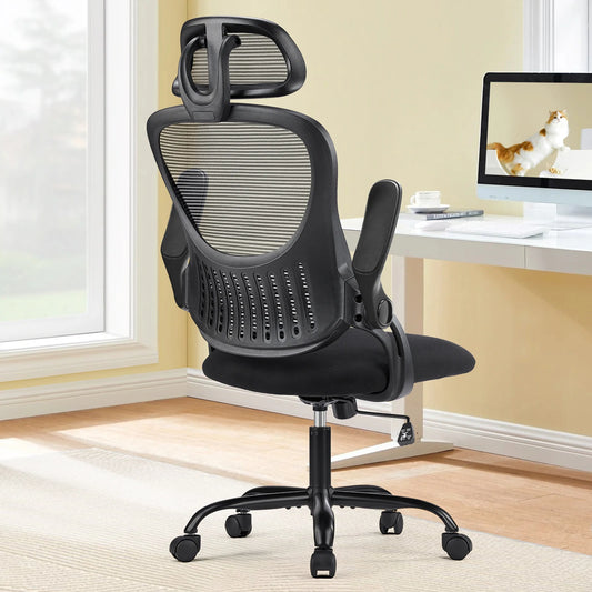 JHK Mesh Ergonomic Office Chair With Flip Up Arms Comfort
