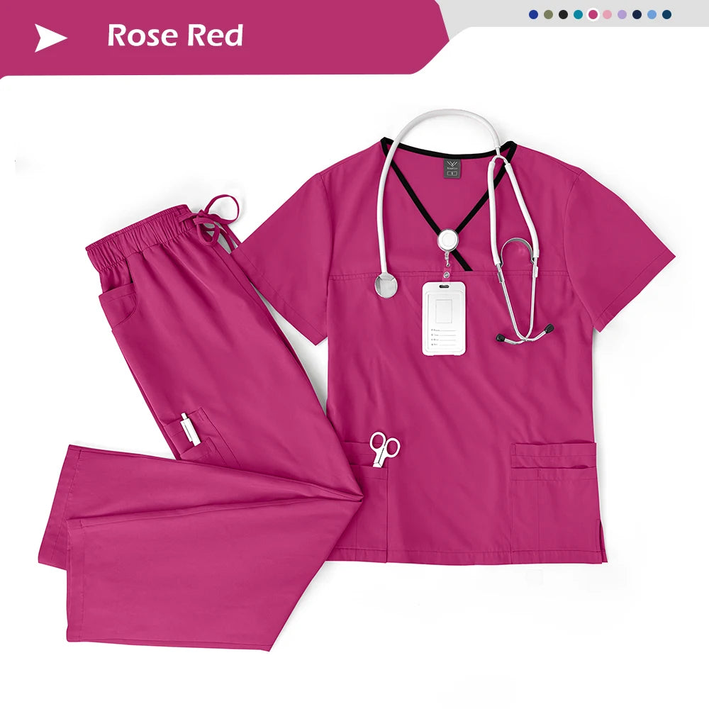 HTTHDDCN Breathable Nursing Uniforms Unisex Beauty Salon Wear