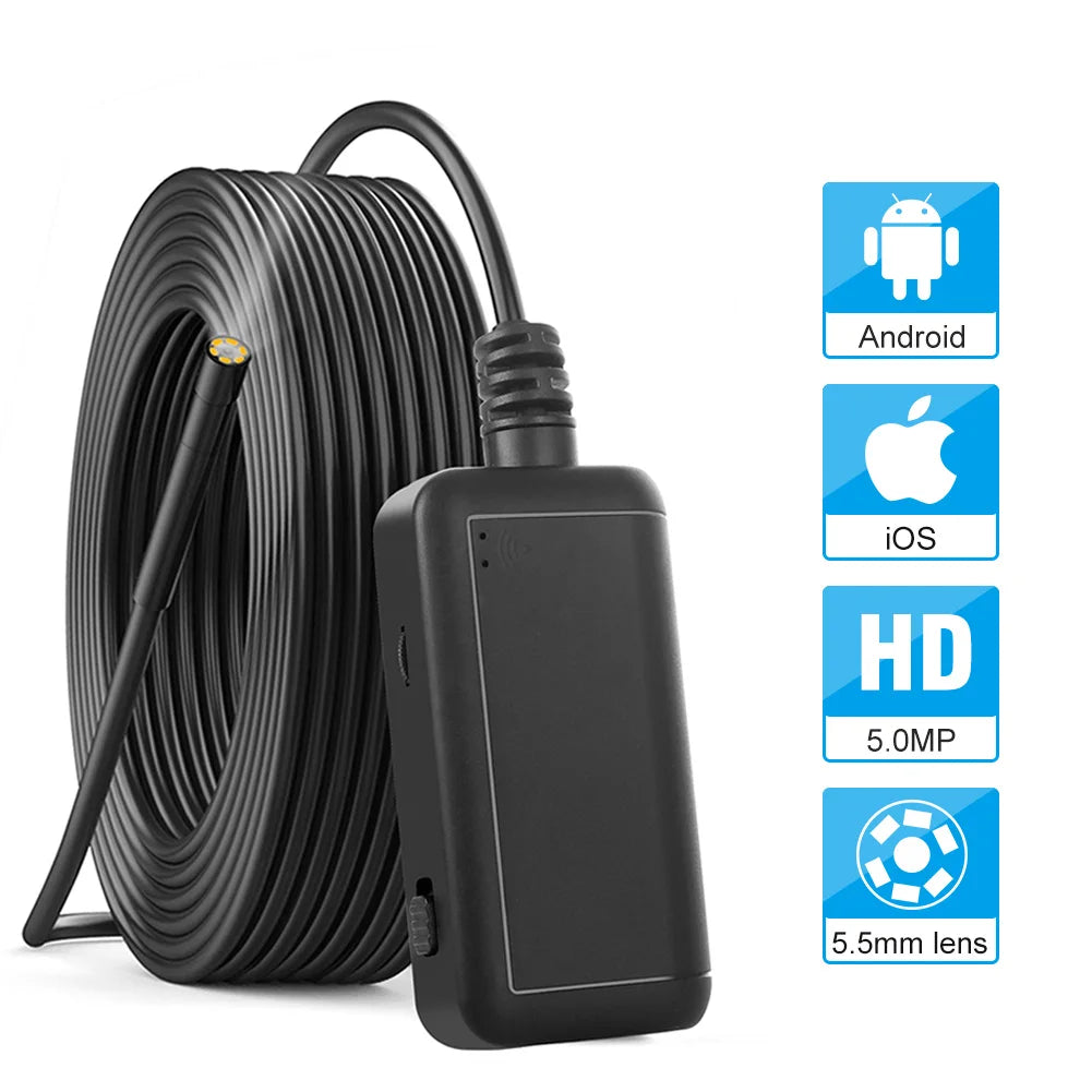 DDCAMERA Wireless Endoscope 1080P 5.5mm Borescope IP67