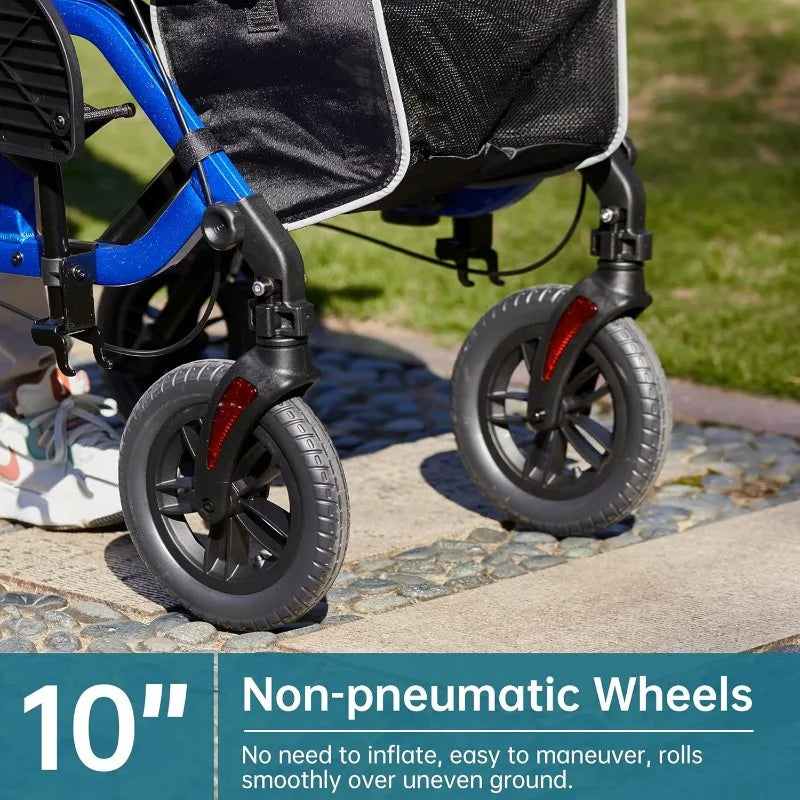 Empowering All-Terrain Rollator Walker with Non-Pneumatic Wheels