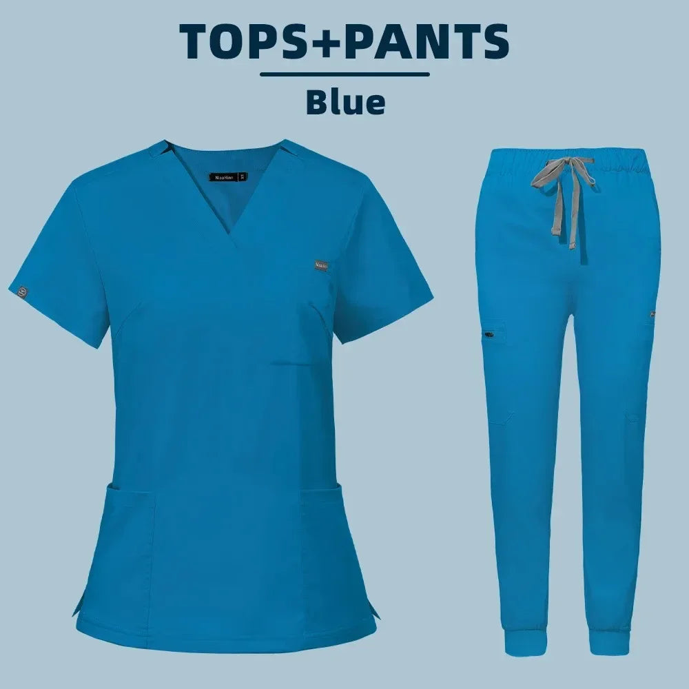 Women Medical Scrub Set Nurse Surgical Workwear Uniform