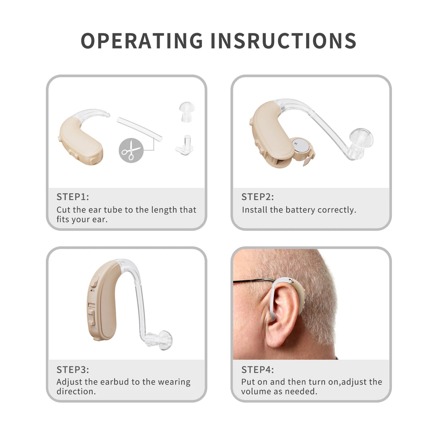 JINGHAO Digital BTE Hearing Aid For Severe Loss 65 132 dB