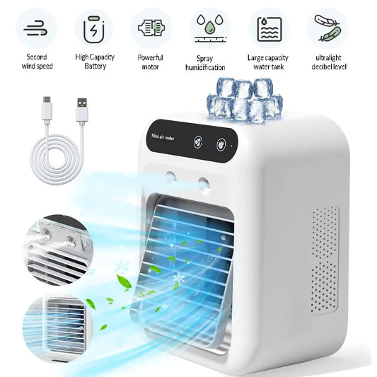 Moowarlt Mini Cold Air Conditioner Fan Humidifier USB