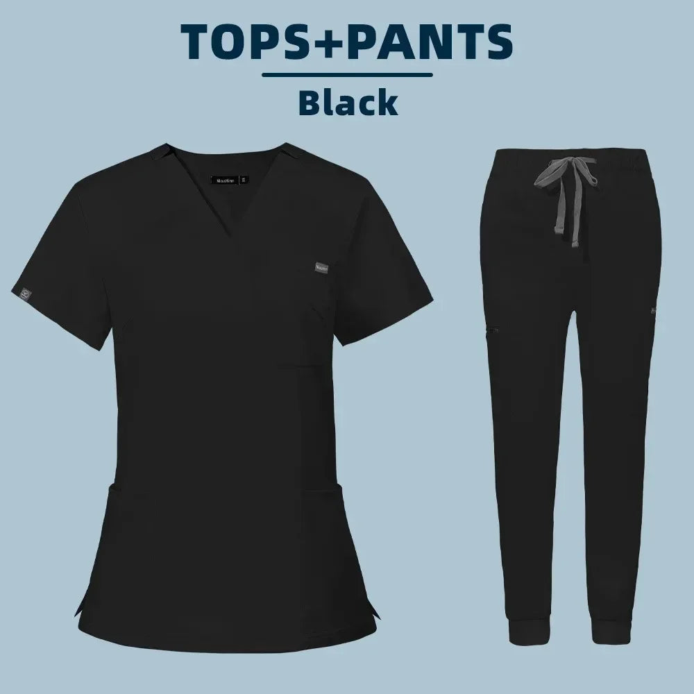 Women Medical Scrub Set Nurse Surgical Workwear Uniform