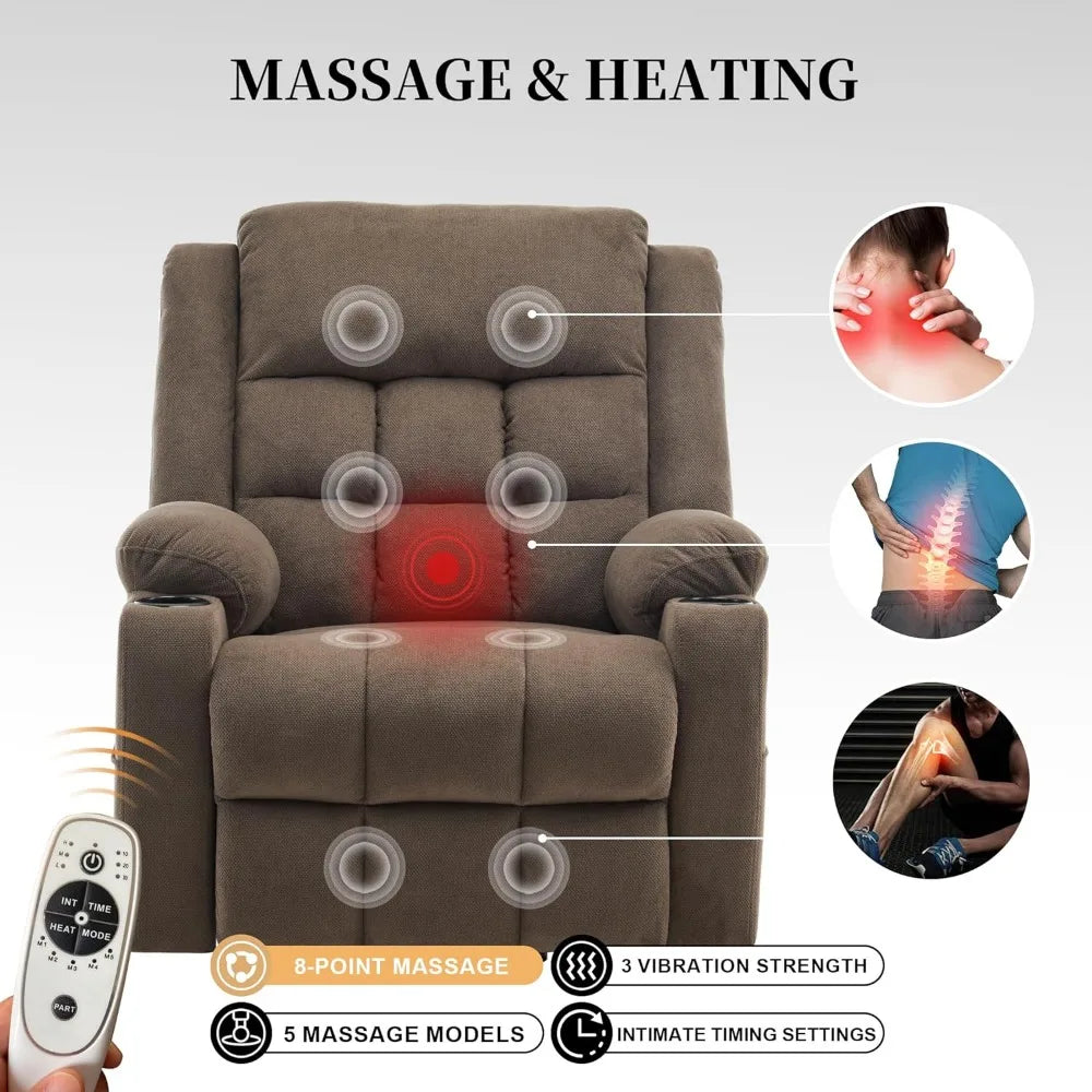 Power Lift Recliner With Heat and Massage for Adults