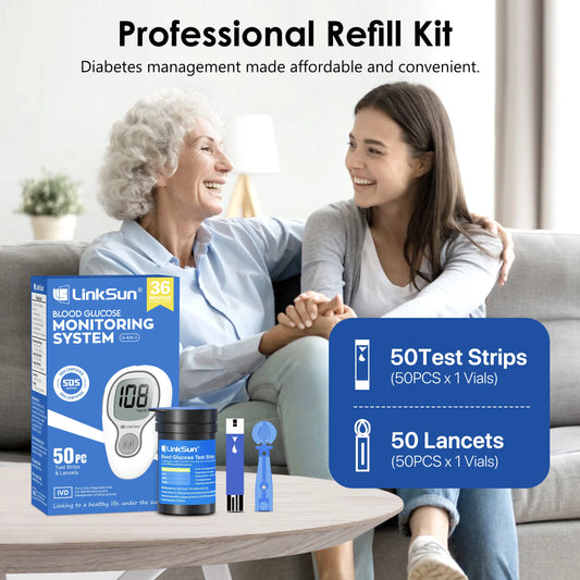 LinkSun Blood Glucose Meter Glucometer Digital Complete Kit