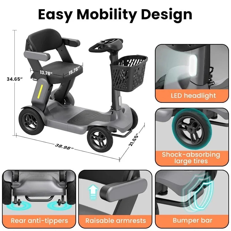 NoEnName_Null Foldable Electric Mobility Scooter with Seat for Adults