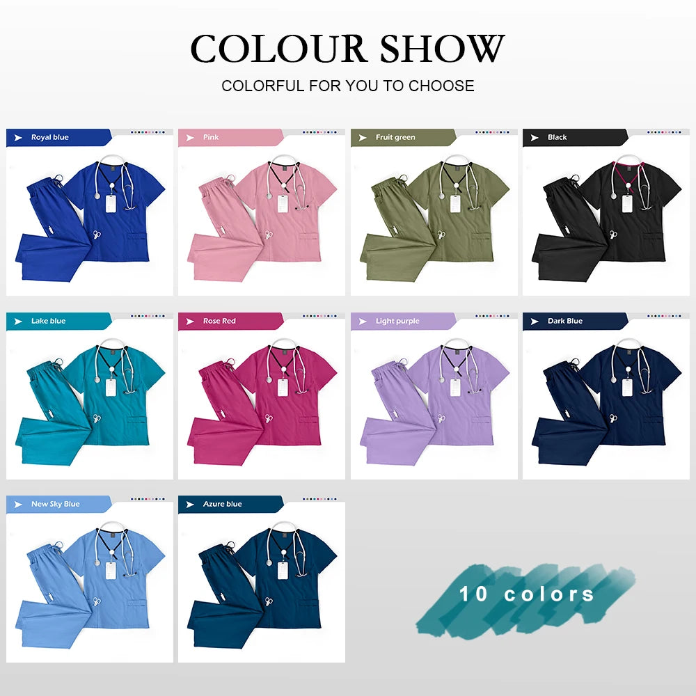 HTTHDDCN Breathable Nursing Uniforms Unisex Beauty Salon Wear