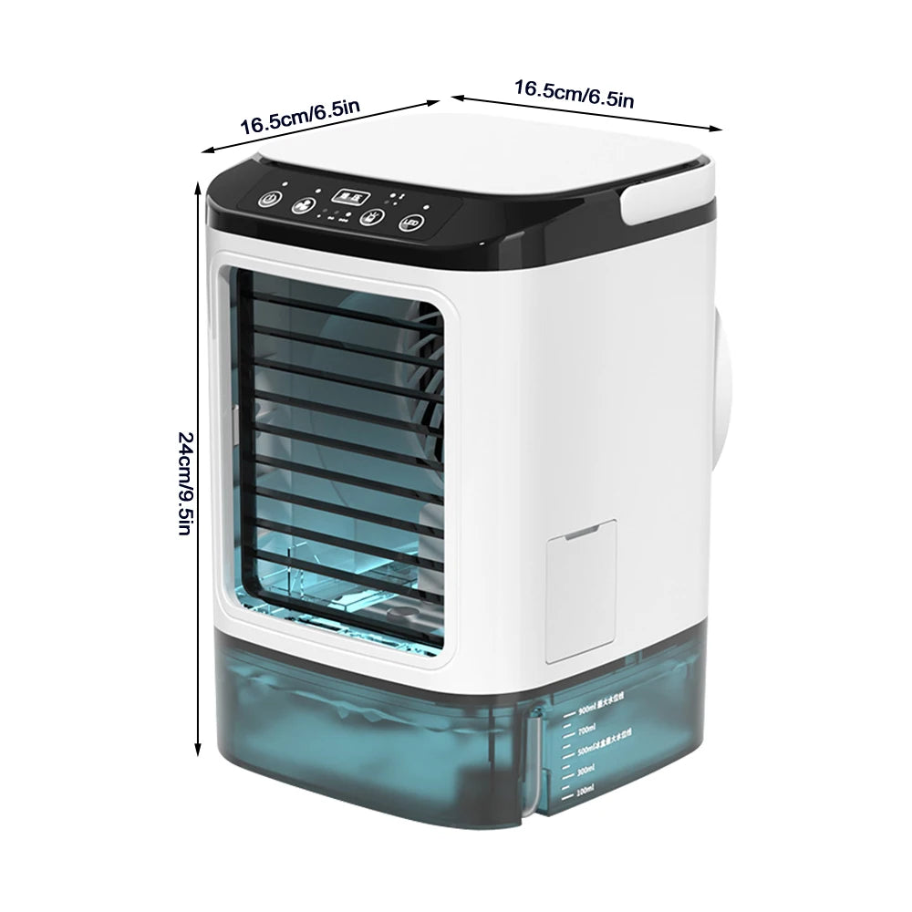 Moowarlt Portable Air Cooler Fan With Spray And LED