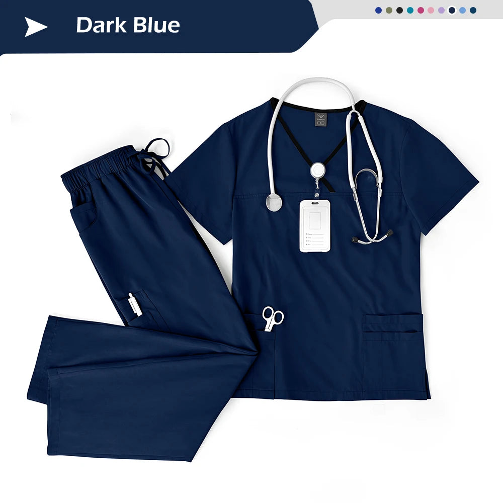 HTTHDDCN Breathable Nursing Uniforms Unisex Beauty Salon Wear