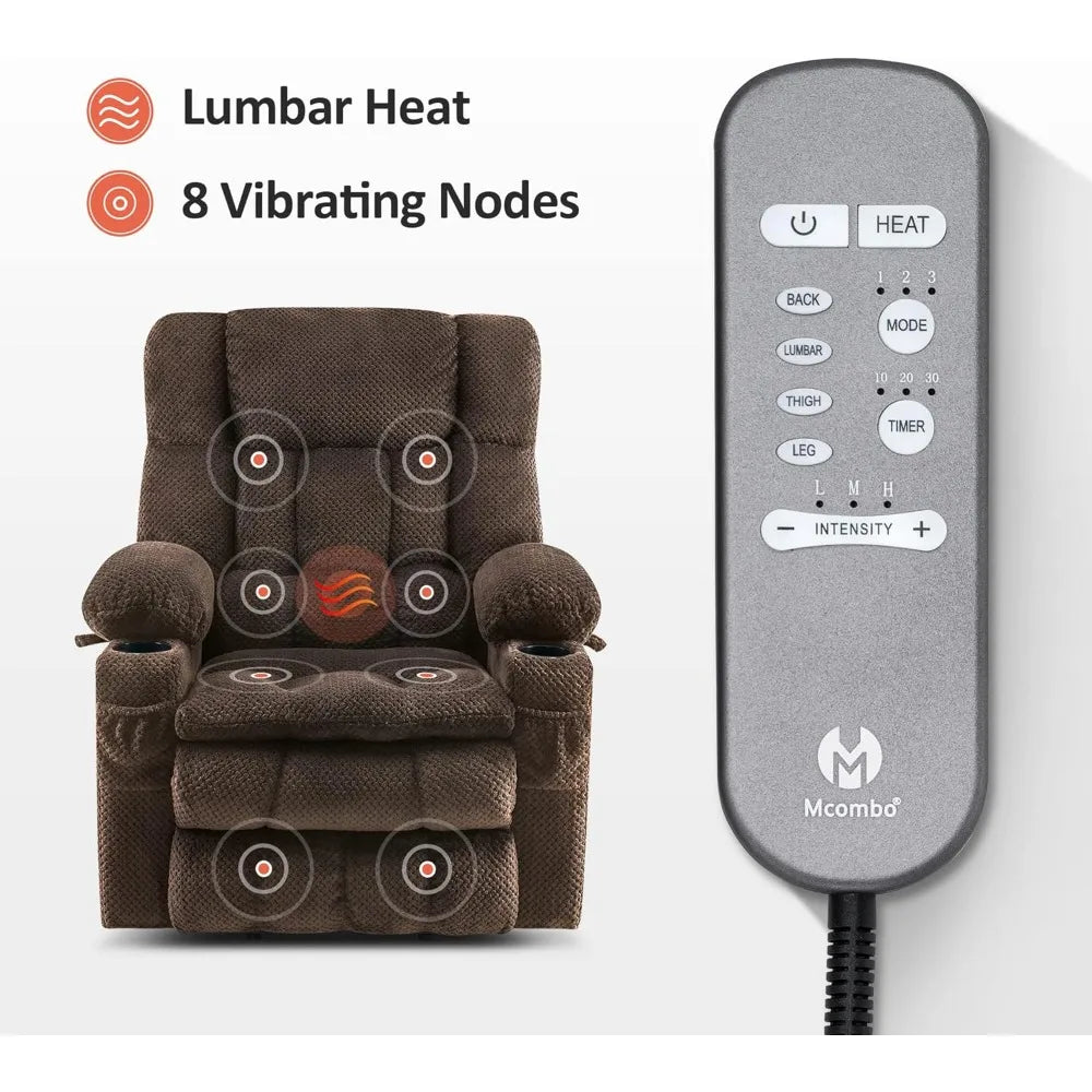 Dual Motor Power Lift Recliner Chair With Massage And Heat