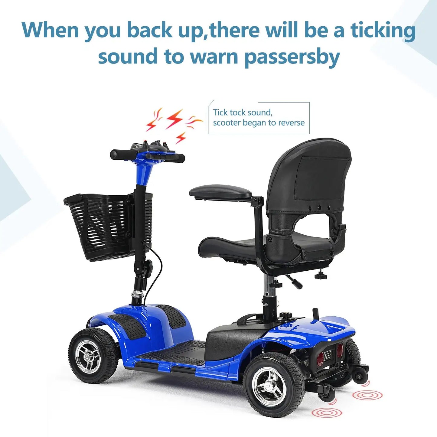 Hign Concerned Collapsible 4 Wheel Mobility Scooter Lights