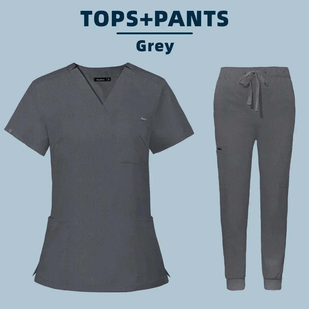 Women Medical Scrub Set Nurse Surgical Workwear Uniform
