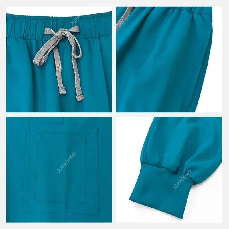 JUPAOPAOCN Nurse Scrubs Set Medical Uniform Women Jogger