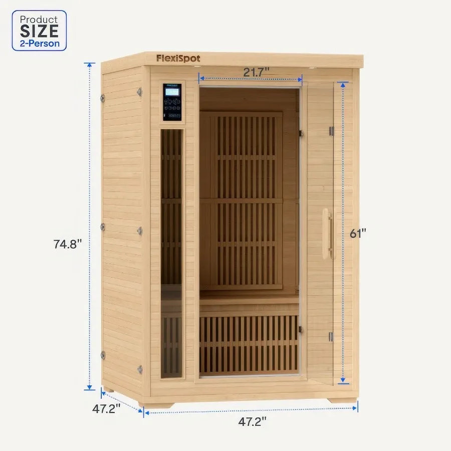 Luxurious Infrared Sauna Room for Two with Bluetooth Control