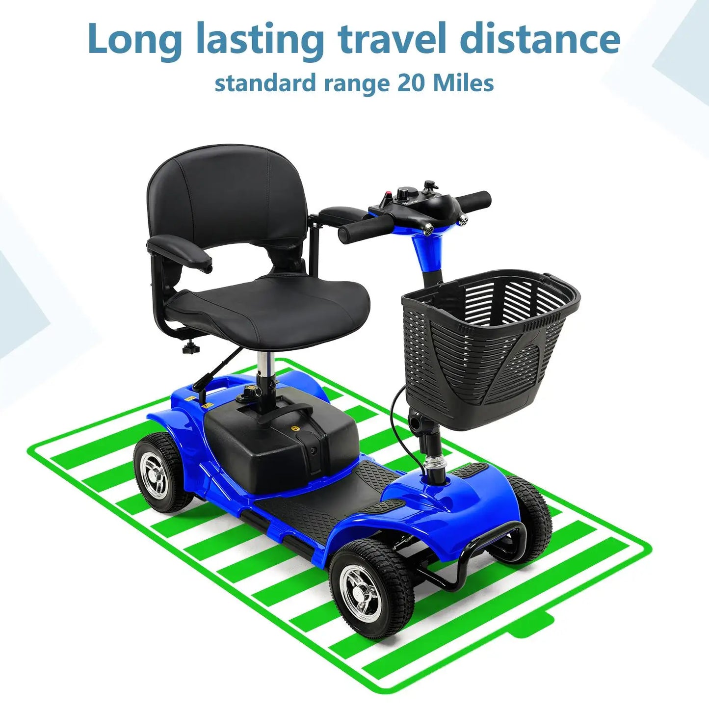 Hign Concerned Collapsible 4 Wheel Mobility Scooter Lights