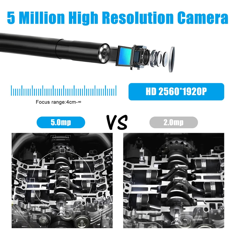 DDCAMERA Wireless Endoscope 1080P 5.5mm Borescope IP67