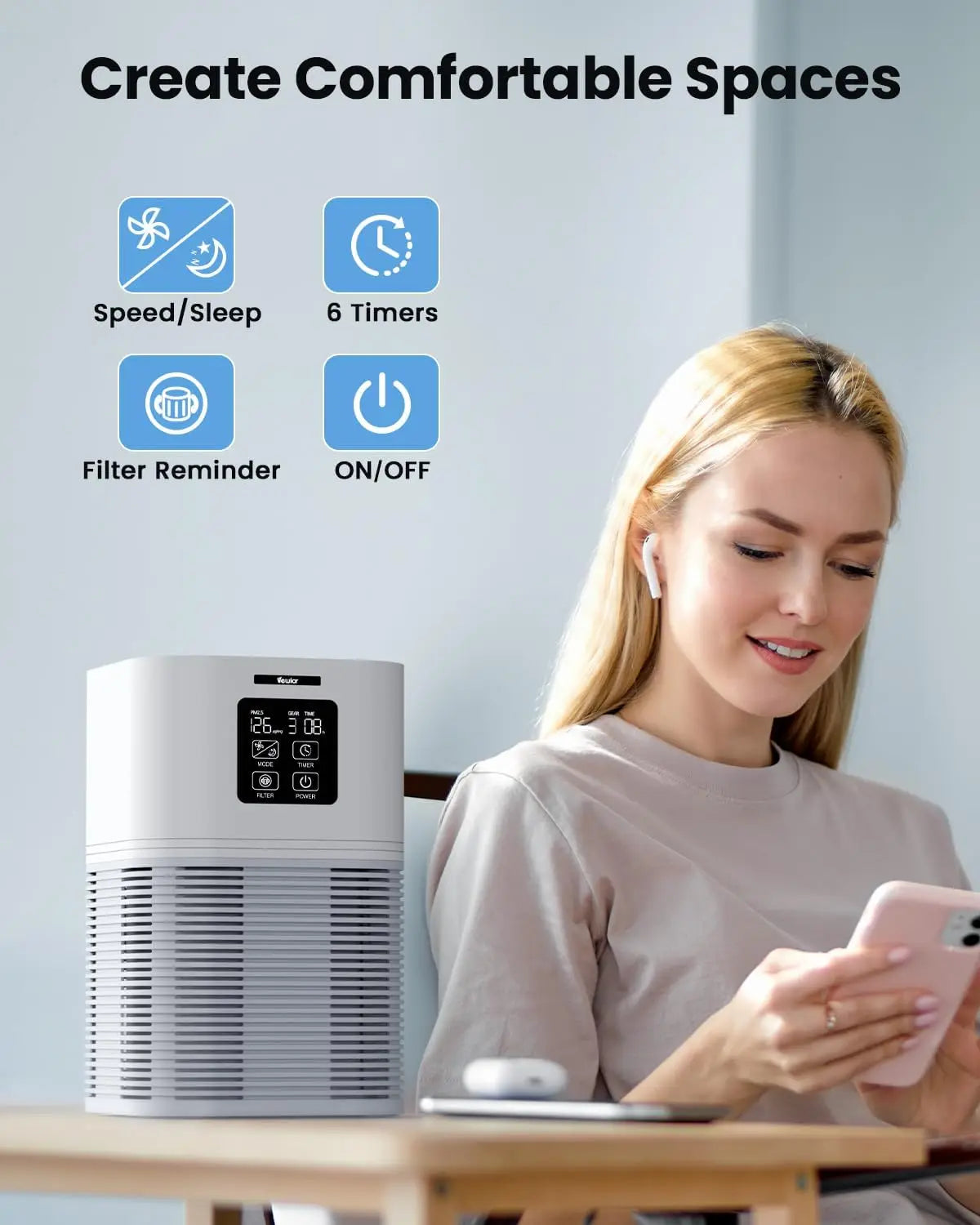 KinseiBeauty Air Purifier With Aromatherapy And Auto Mode