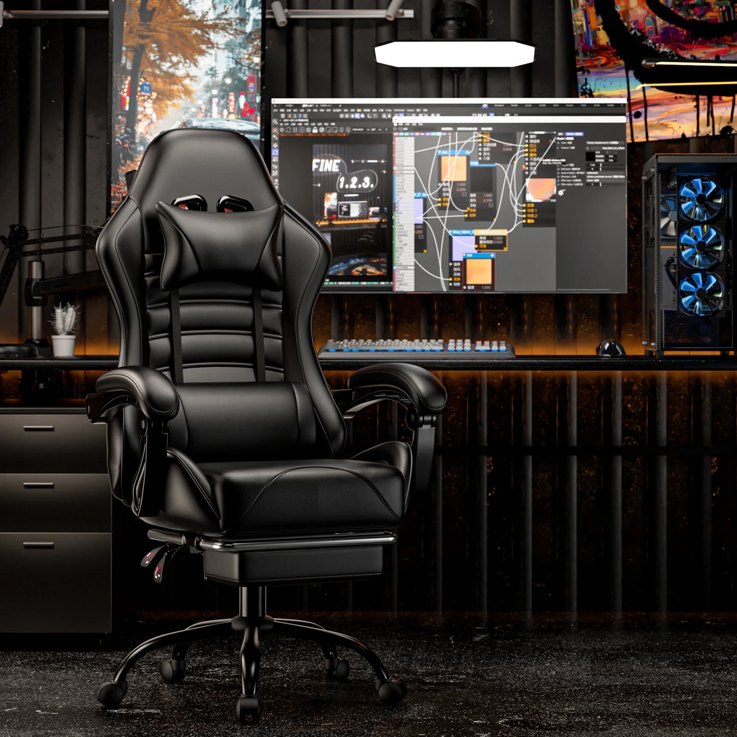 AnYu Furniture Ergonomic Racing Gaming Chair With Footrest