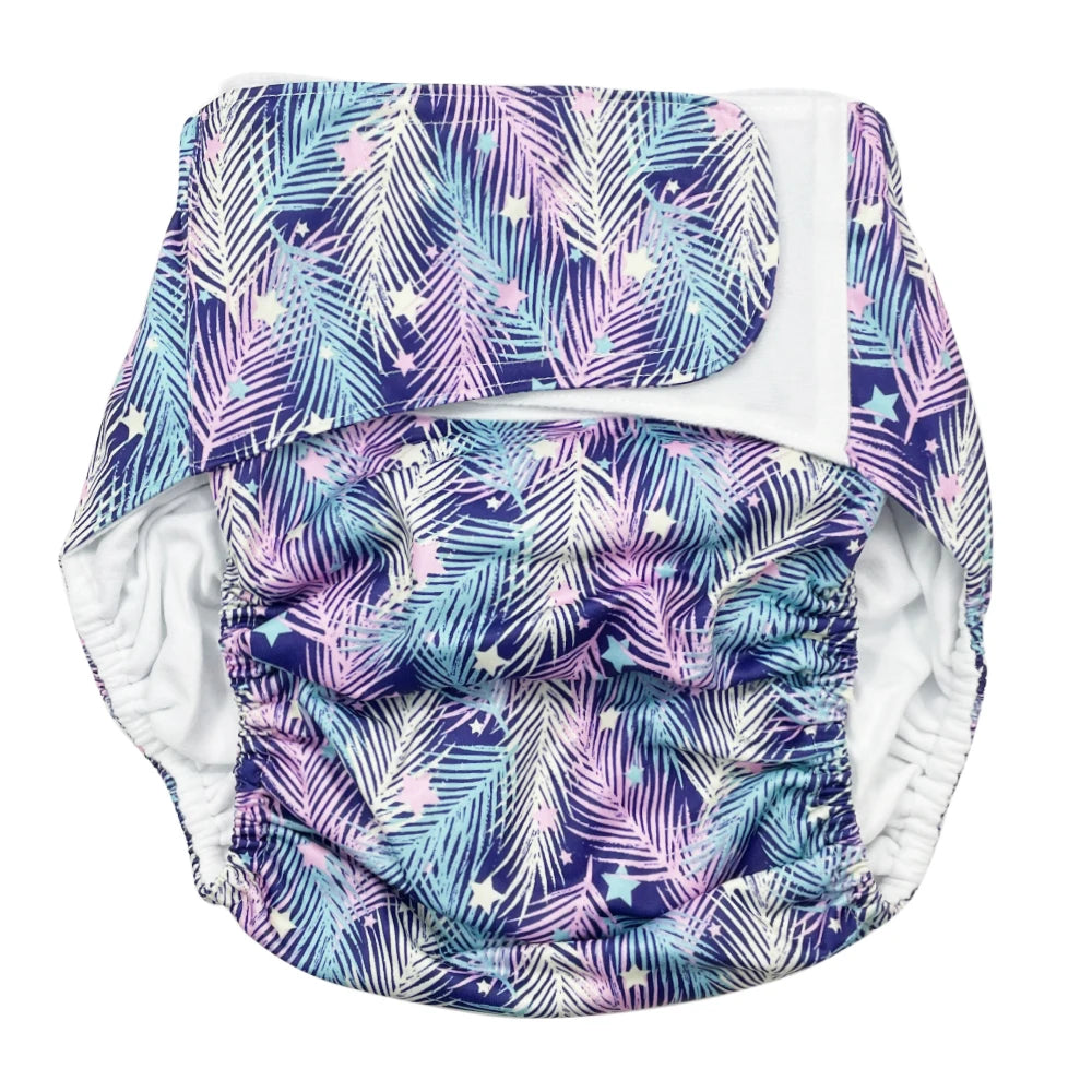Reusable Adult Diapers, Washable, Elderly Incontinence Underwear Printed Abdl diapers for person with a disability 1 piece