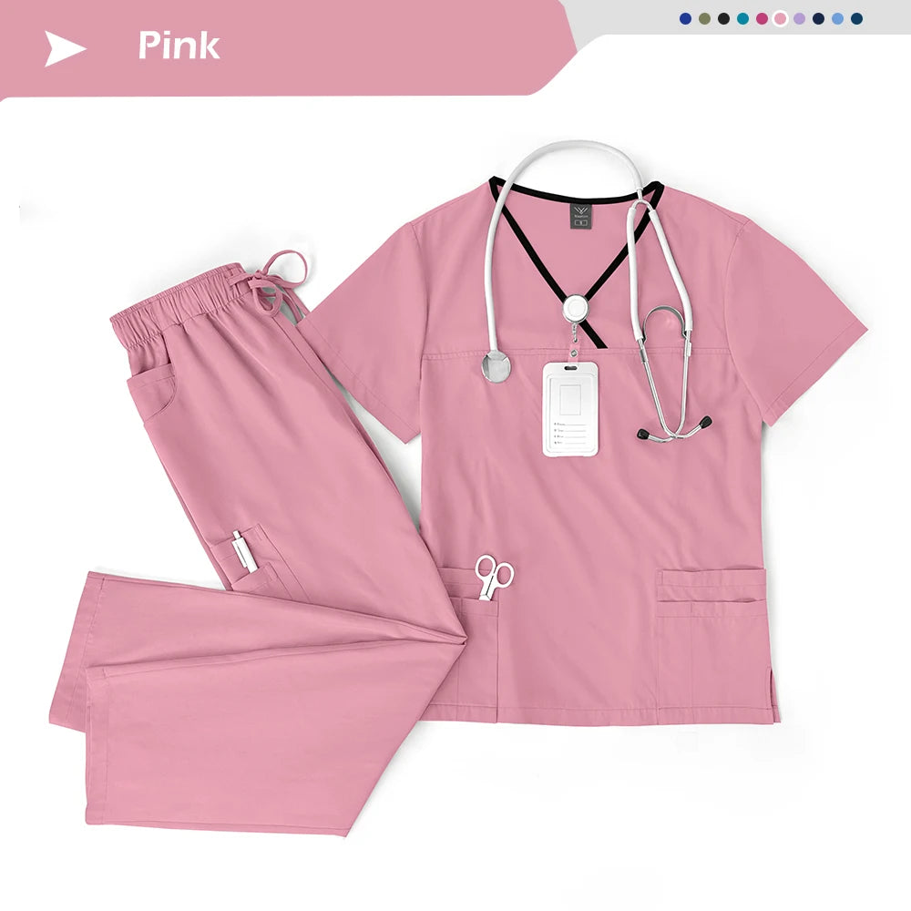 HTTHDDCN Breathable Nursing Uniforms Unisex Beauty Salon Wear