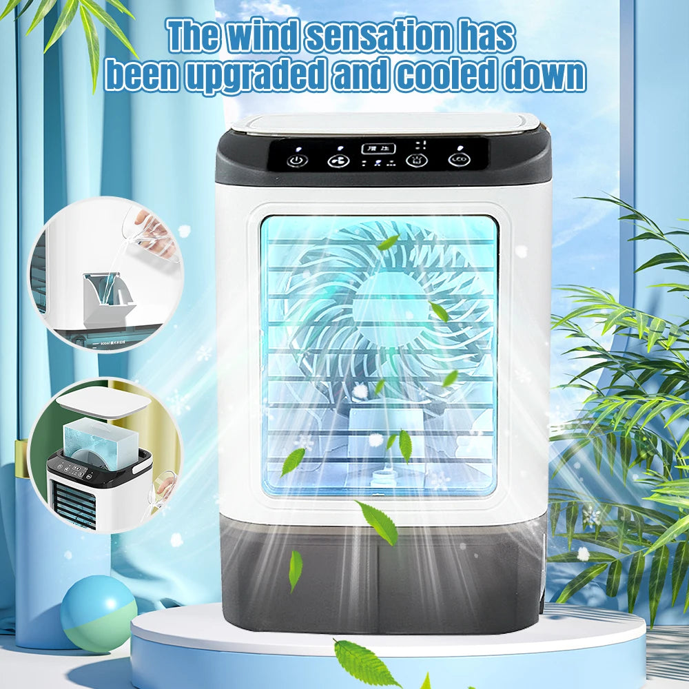 Moowarlt Portable Air Cooler Fan With Spray And LED