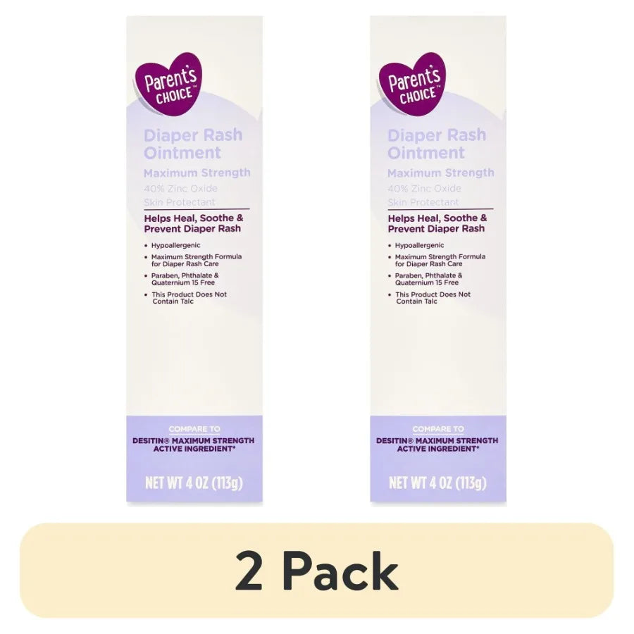 2 pack Parent's Choice Diaper Rash Ointment 40 Zinc Oxide 4oz