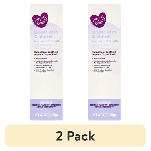 2 pack Parent's Choice Diaper Rash Ointment 40 Zinc Oxide 4oz