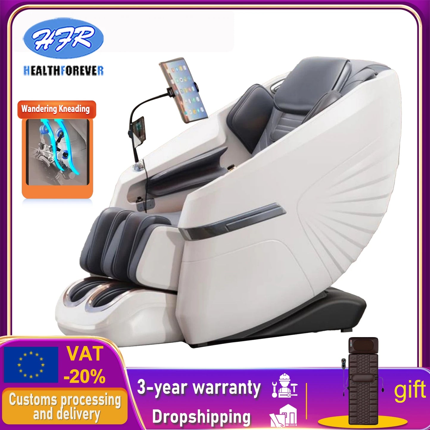 HealthForever Full Body 4D SL Track Massage Chair Bluetooth