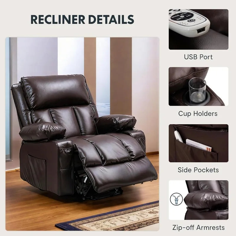 Sunnyside Power Lift Recliner Chair With Massage And Heat