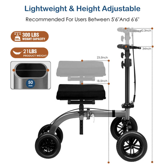 Origin Collapsible Knee Scooter With Basket And Dual Brakes