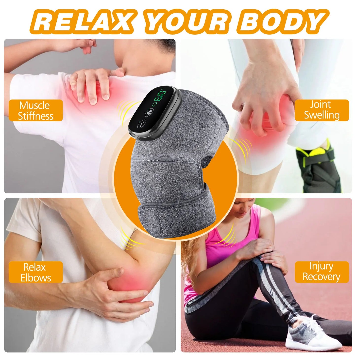Hailicare 3 In 1 Electric Heating Massage Belt Pain Relief